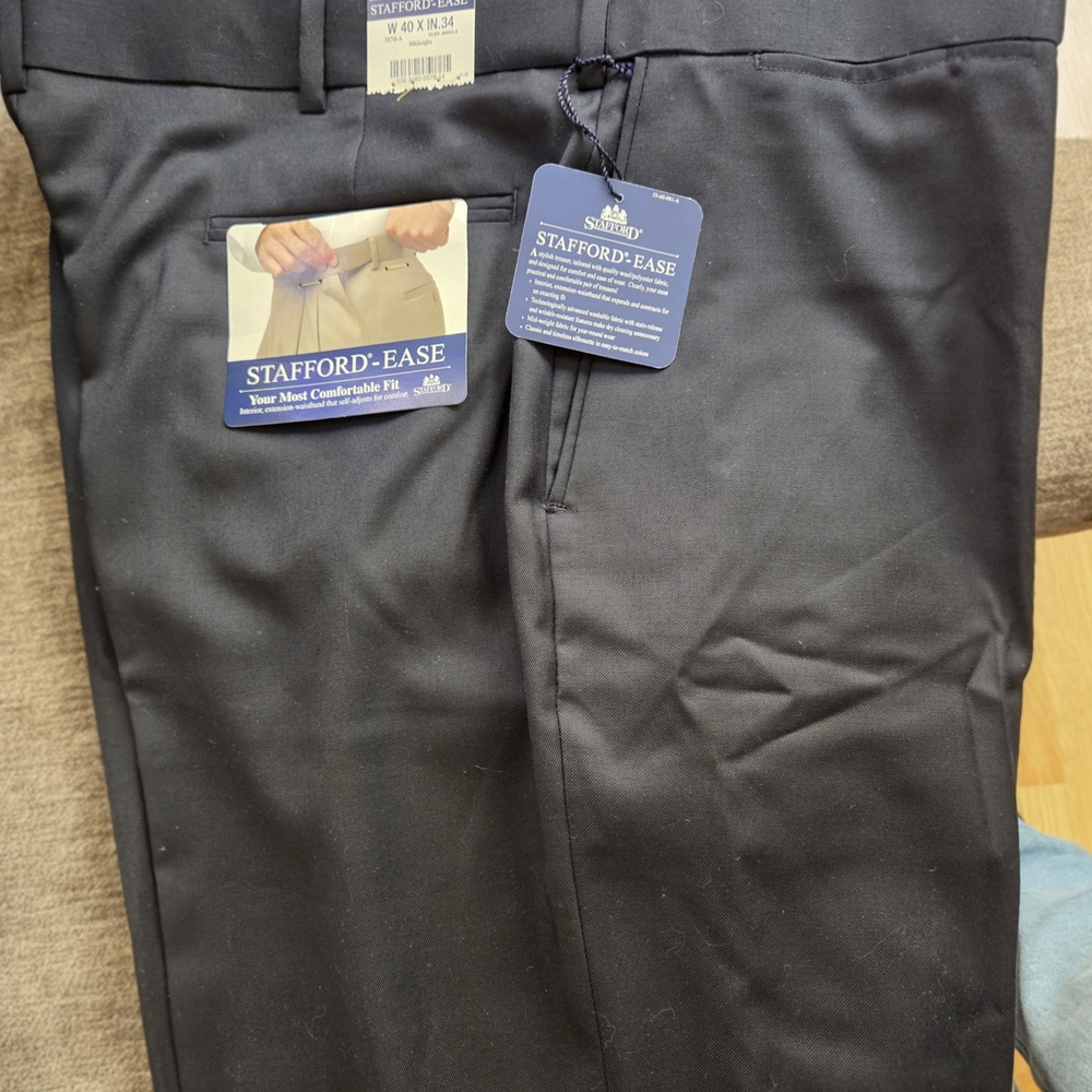 Stafford Black Dress Pants
